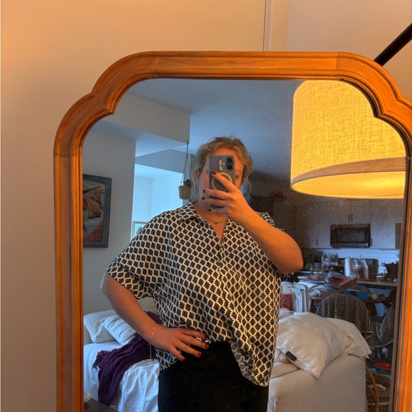 J. Jill Navy and White Patterned Blouse - Picture 7 of 7